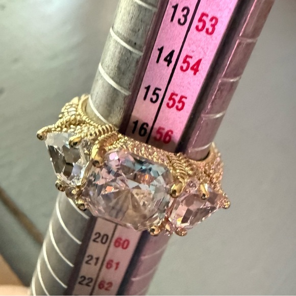 Judith Ripka 925 Sterling Silver Gold Ring Size 8 NEW - Picture 15 of 15